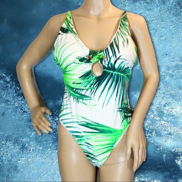 TiniBikini Palm Fronds Print One Piece Swimsuit XL - Picture 1 of 16